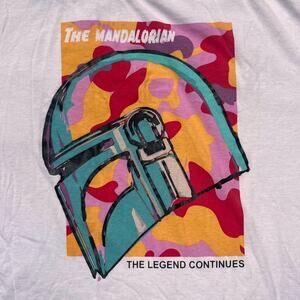 Disney Parks Star Wars Mandalorian Pop Art Colorful Short Sleeve T-Shirt XXL